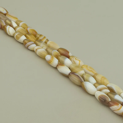 Нитка Агат 41 см. (Без замка) - Коричневая