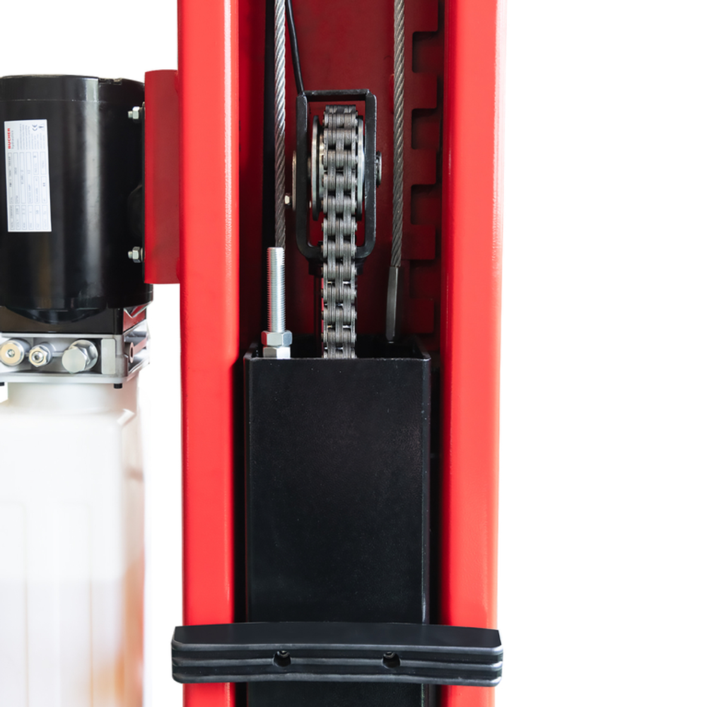 Подъемник электрогидравлический 4т 110-1900мм 2-х стоечный 220В верх.синхрон. (ручн. спуск) GTE