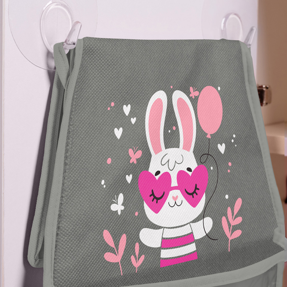 Кармашки для детского сада на липучке. Зайка