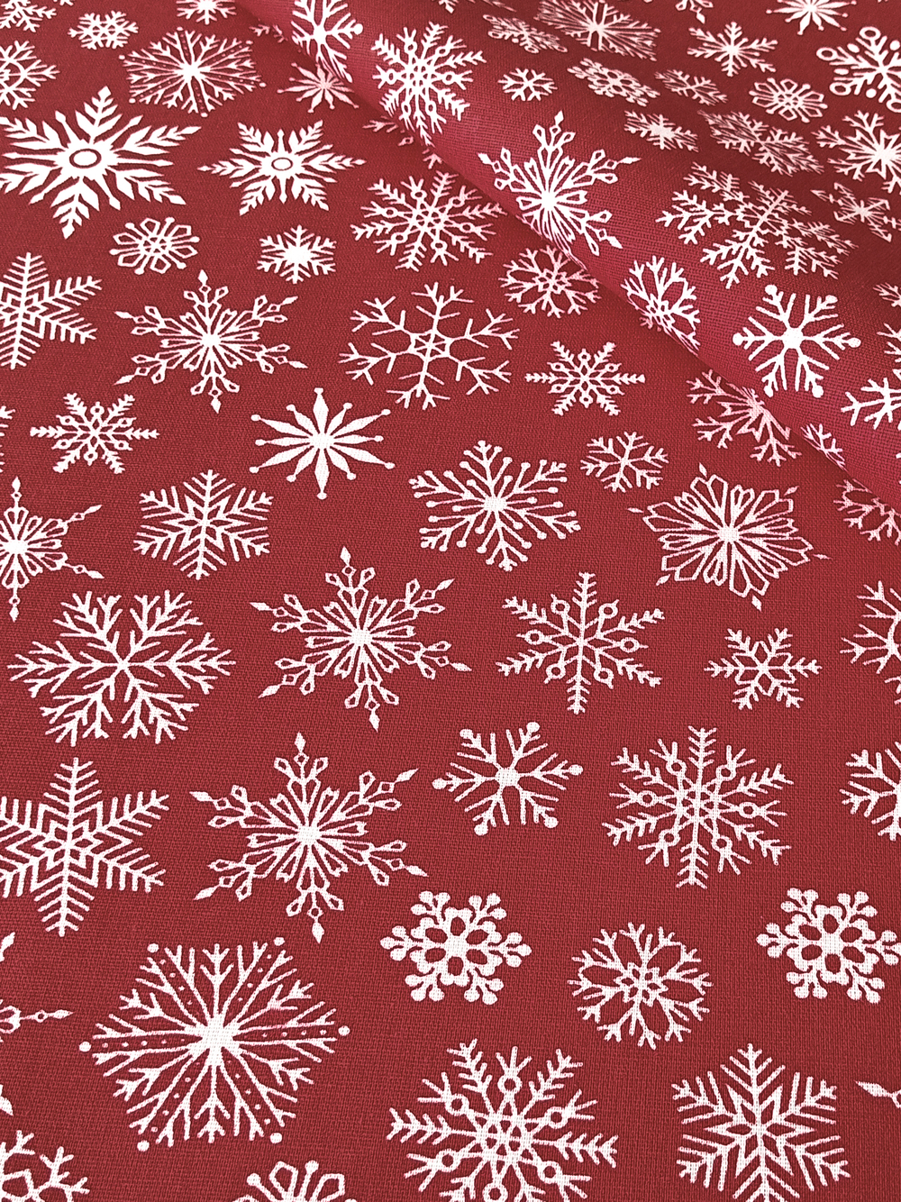 Ткань бязь плательная, рис. "Снежинки", ширина 150 см, арт. 612