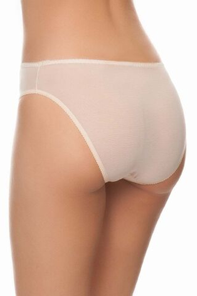 Трусы-слипы с высоким вырезом по линии бедра (Размер: 42) (Цвет: бежевый)
