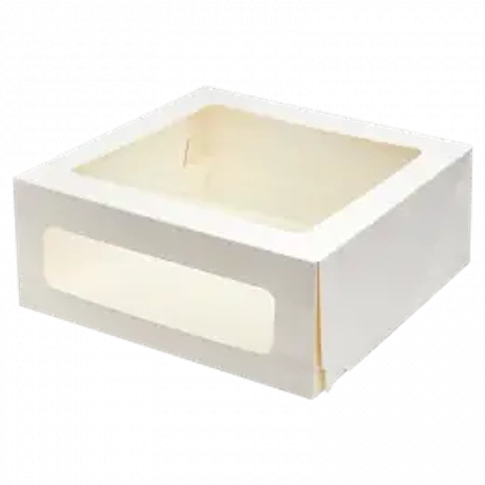 Коробка для торта картонная с окнами, 260 х 260 х 100 мм