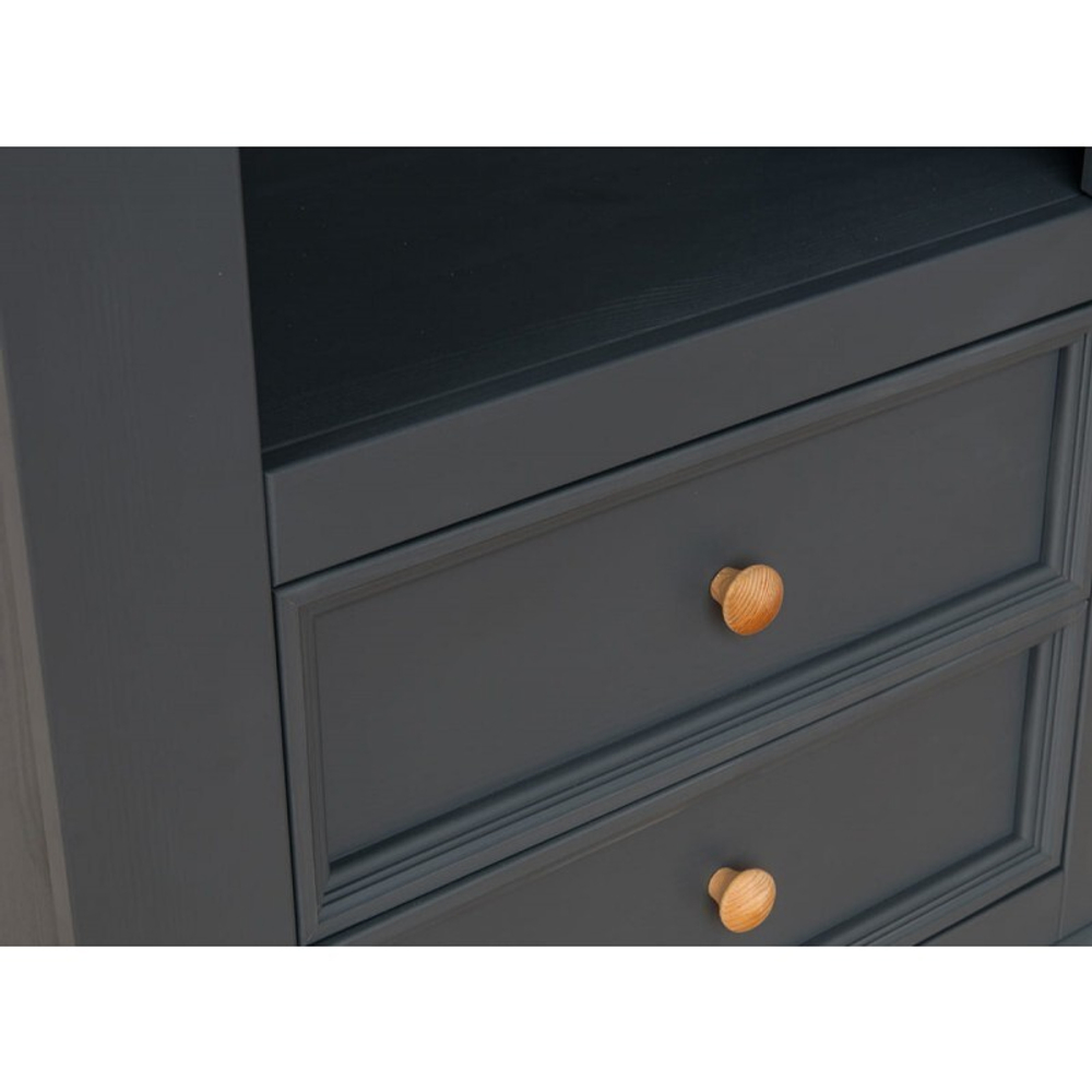 Шкаф для посуды «Форест» узкий 1 дверь 2 ящика серый 7012/бейц-масло