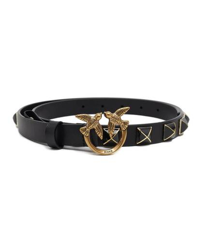 Кожаный ремень LOVE BERRY H2 BELT VITELLO SET Pinko - черный(100143 A0R6)