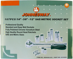 S05H48107S Набор инструмента универсальный 1/4", 3/8" и 1/2"DR, 107 предметов