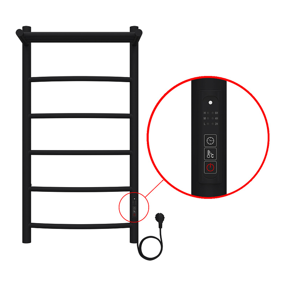 Полотенцесушитель электр. Azario VERONA 43.2х80, Черный