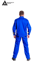 Костюм мужской летний «ДНЕПР» (куртка+полукомбинезон) цв.васильковый/светло-серый