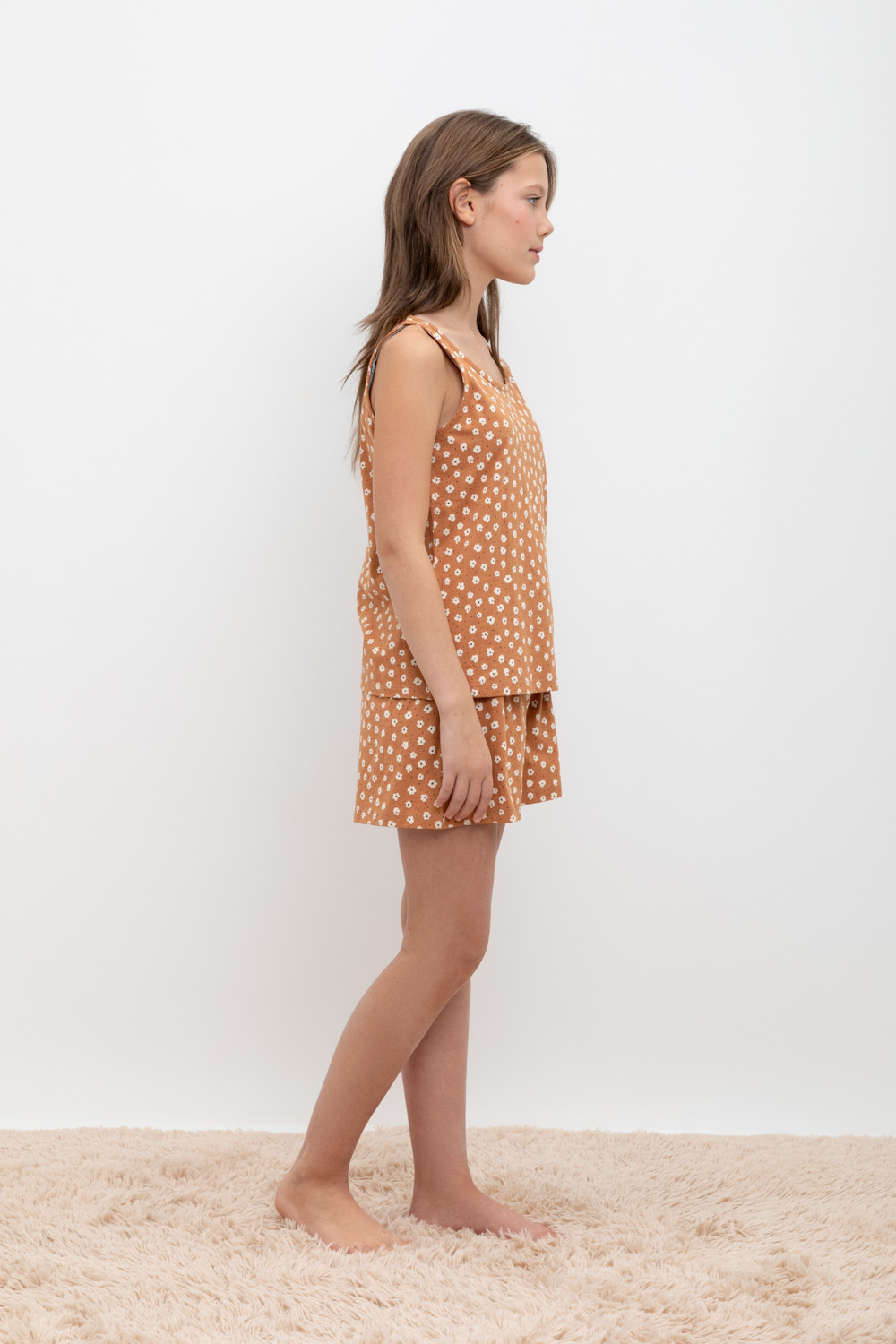 КБ 2819/миндаль,цветочный вальс пижама для девочки