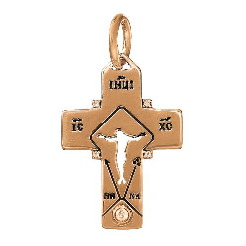 Крест из серебра/С подвижным ухом/С камнями