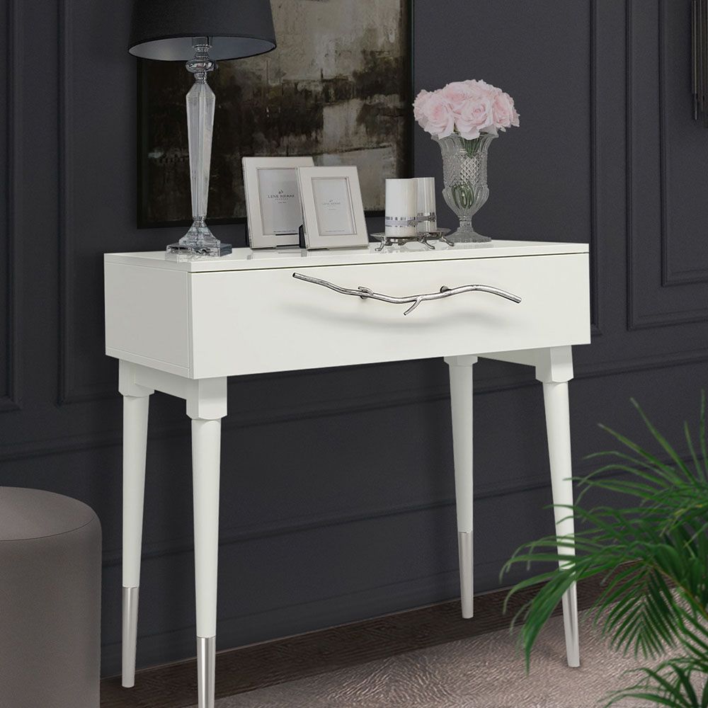 Консоль Арт Колор matte Стайл Сильвер Белый опал матовый