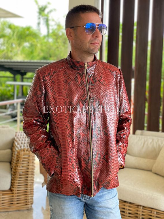 Мужская куртка из кожи питона JT-119