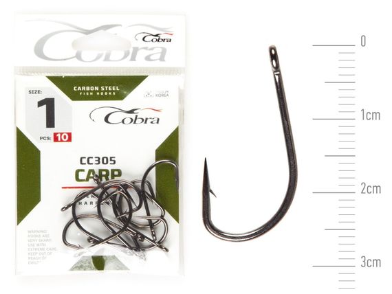 Крючки Cobra CARP CC305  №1, 10 шт.