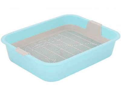 Лоток для животных "Мур-мяу" с сеткой голубой