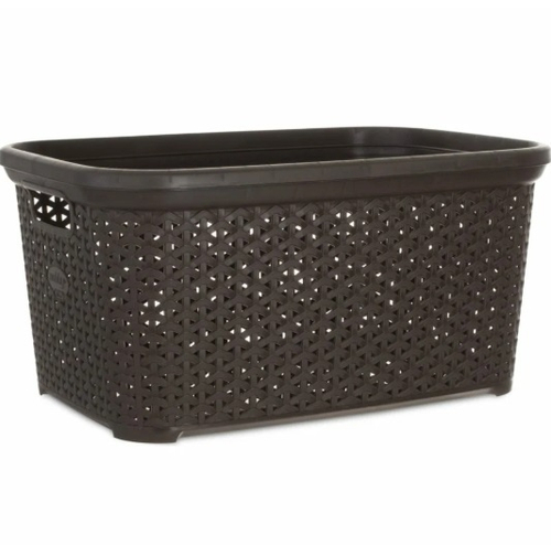 Корзина д/белья Ажурная 35л корич