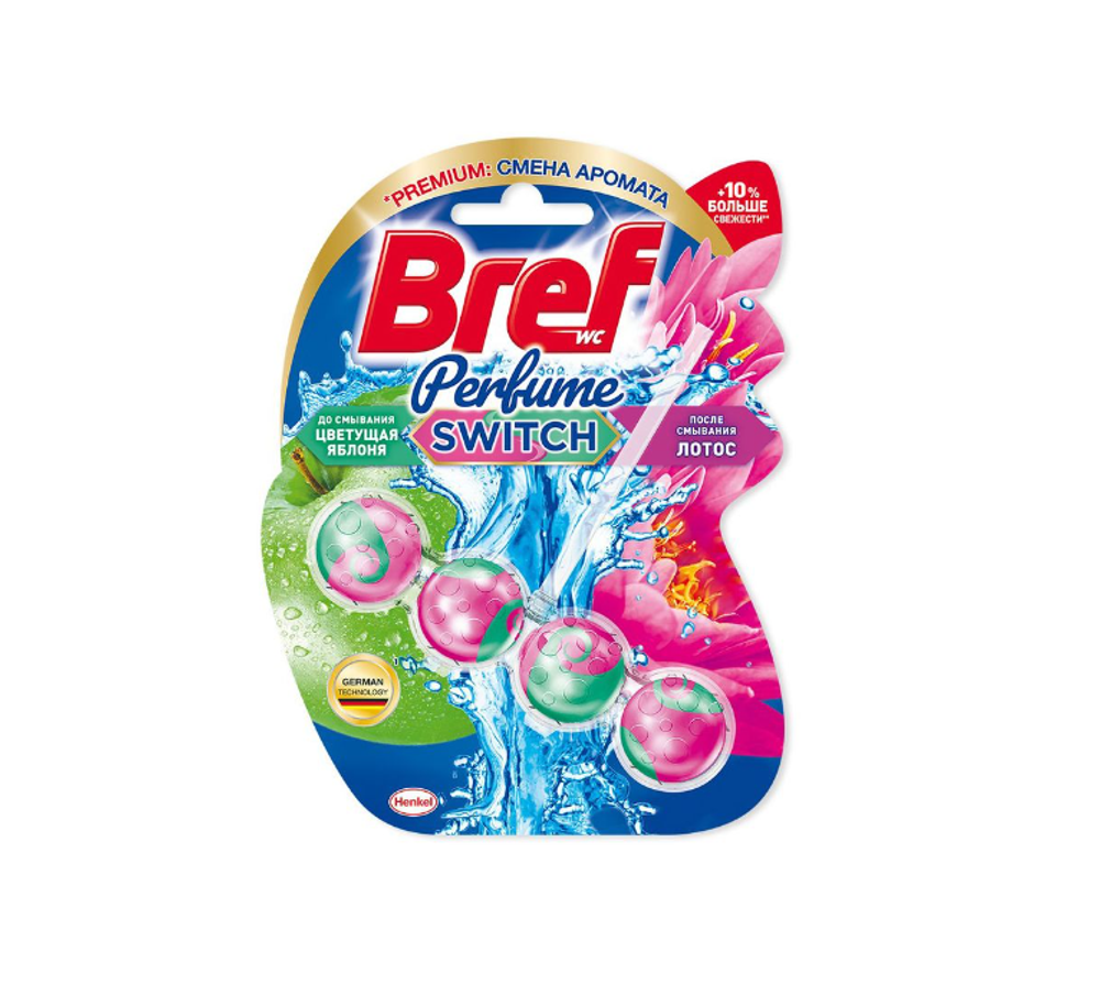 Bref Блок для унитаза Perfume Switch Яблоня и Лотос 50г