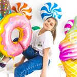 Шар (29"/74 см) Фигура, Пончик, Розовый 1 шт.