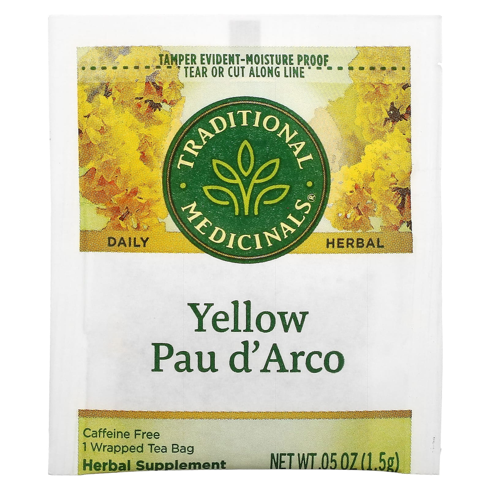Traditional Medicinals, Yellow Pau d 'Arco, без кофеина, 16 чайных пакетиков, 24 г (0,85 унции)