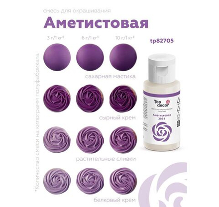 Краситель гелевый водорастворимый TOP DEKOR Аметистовый 30 г