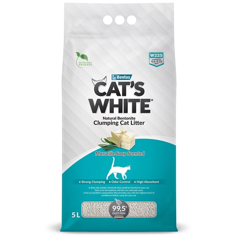 Cat&#39;s White Marseille soap комкующийся наполнитель с ароматом марсельского мыла 5л