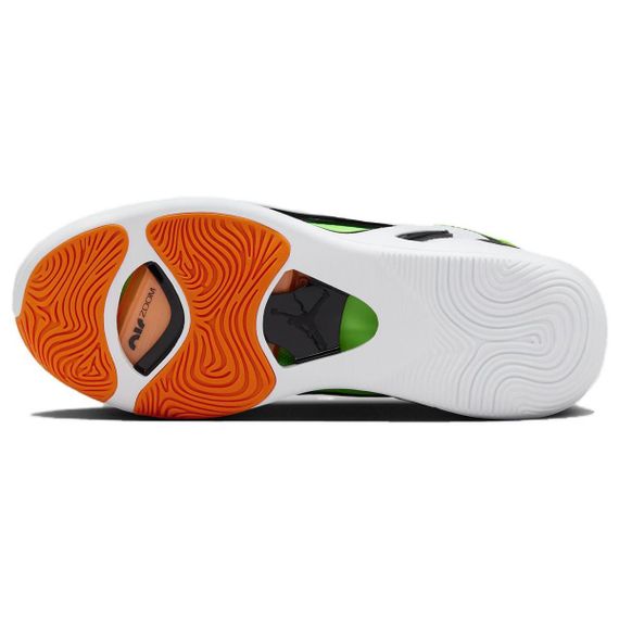 Джордан Tatum 1 Баскетбольные кроссовки MID Топ Белый/Черный/Ярко-зеленый/All Апельсин Мужские