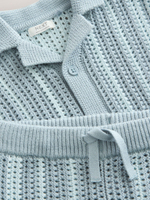 Кардиган вязаный с коротким рукавом и шорты вязаные в комплекте для мальчика Next AA9-516, Голубой