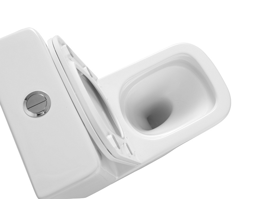 Унитаз-компакт Azario Terra 610х365х835 напольный, безободковый, система смыва "Скрытое торнадо", в комплекте с быстросъемным сиденьем микролифт (AZ-6003-A)