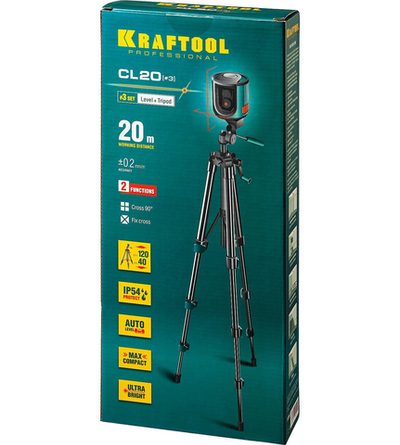 KRAFTOOL CL 20 #3, лазерный нивелир (34700-3)