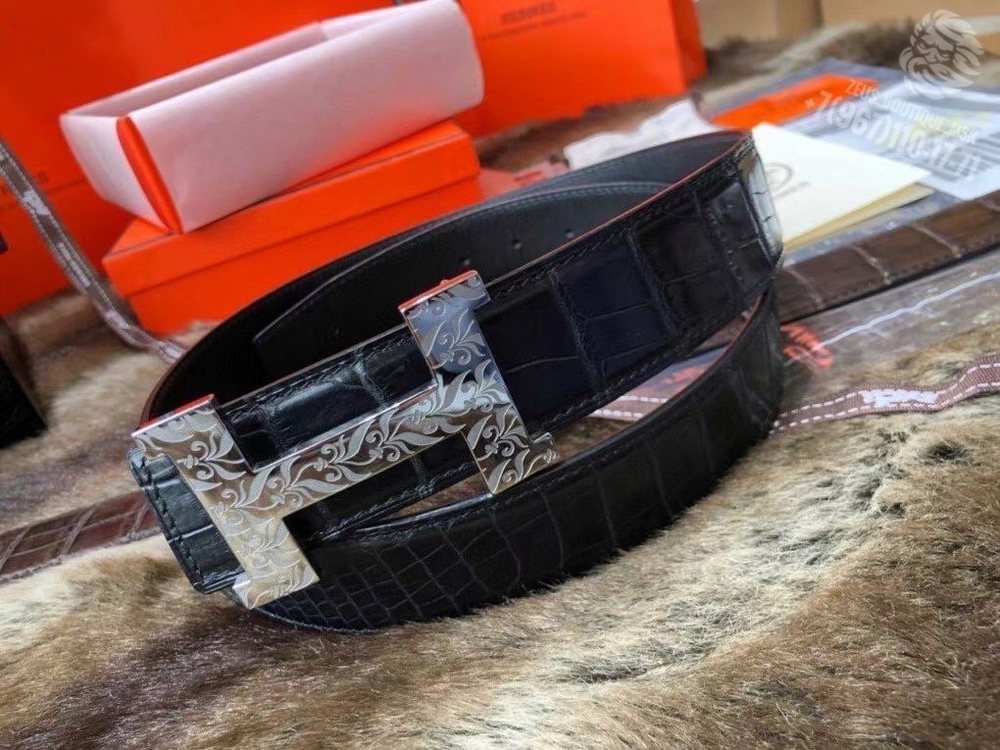 Ремень Hermes из кожи крокодила