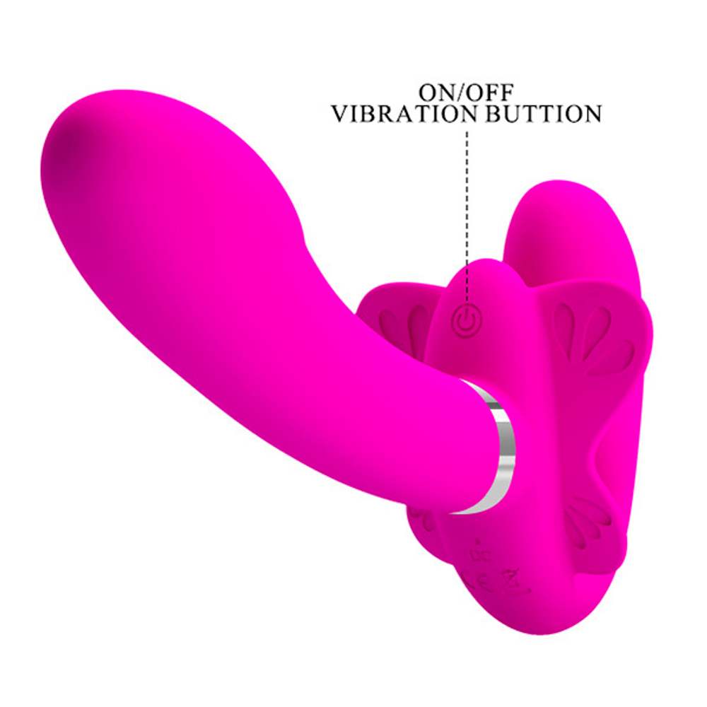 Лиловый безремневой вибрострапон Pretty Love Valerie BW-022061