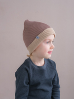 Шапка вязаная хлопковая ТВИНС(Какао, сандал)