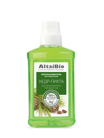 AltaiBio Ополаскиватель для полости рта Кедр-Пихта, для профилактики пародонтоза, 400 мл, Две линии