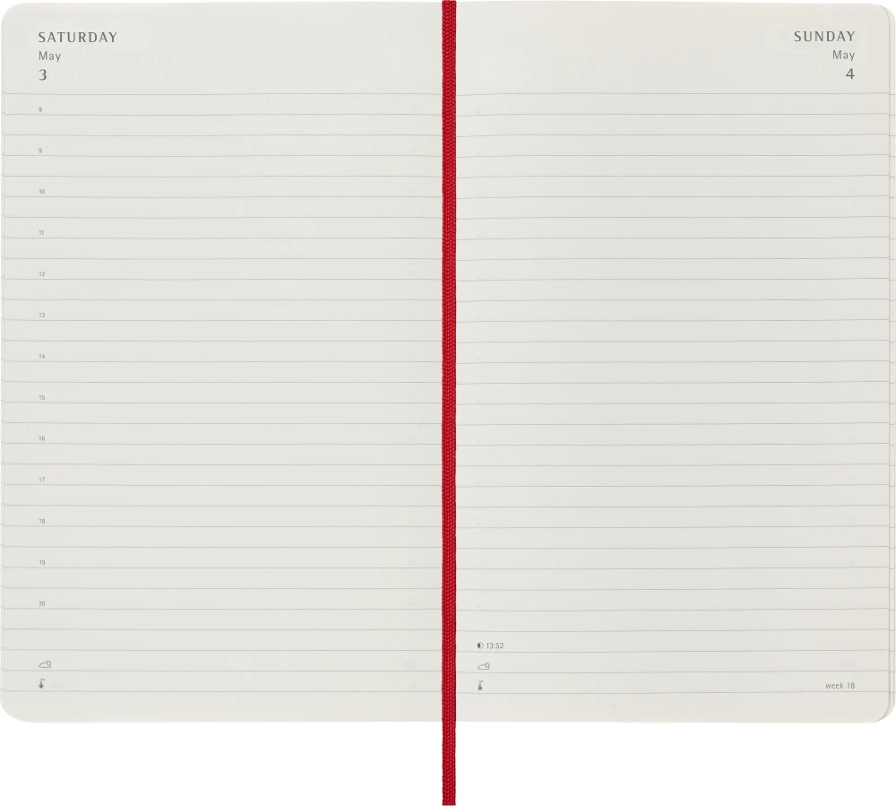 Ежедневник на 2025 год Moleskine Classic Soft (DSF212DC3) 13х21см мягкая обложка красный