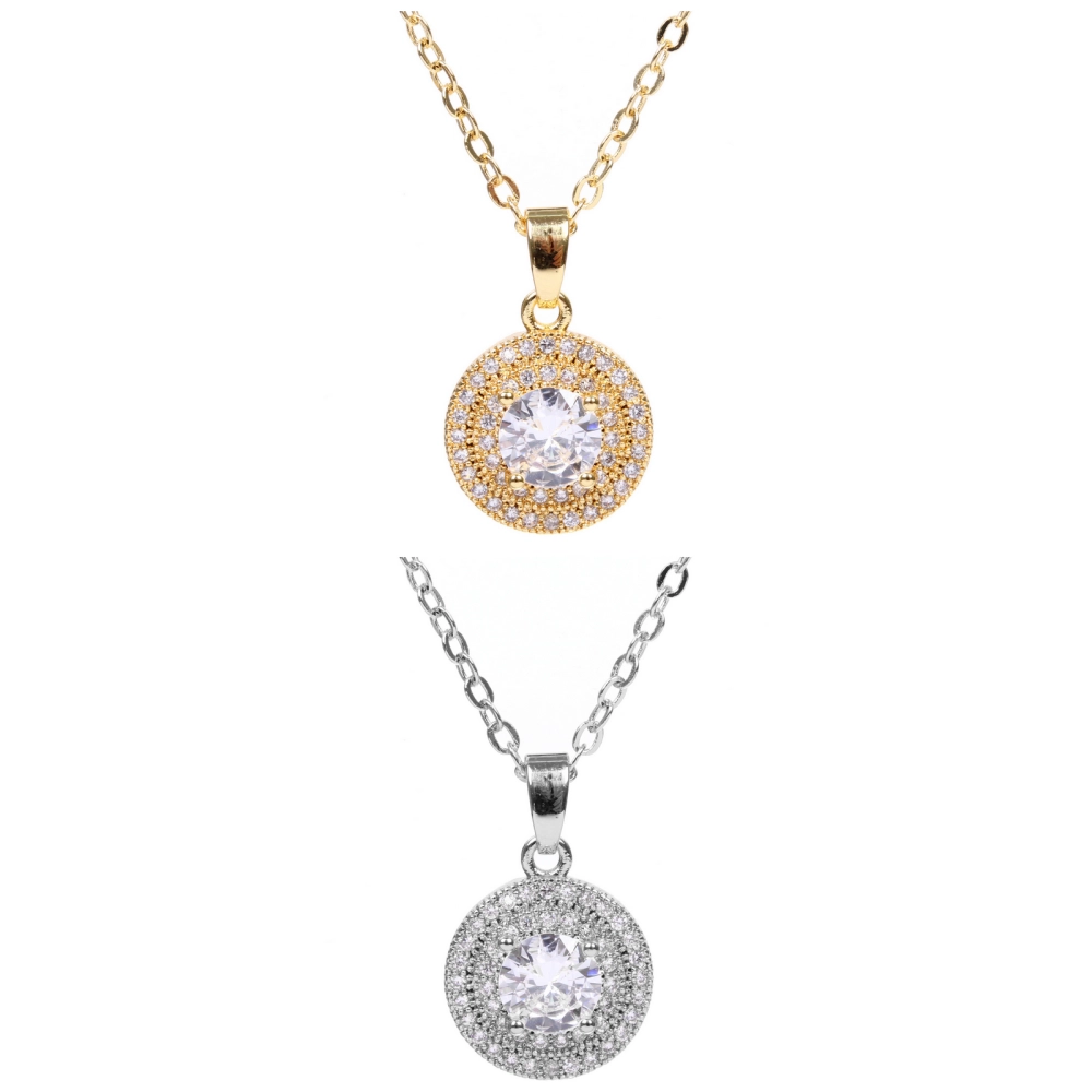 Подвеска из гиппоалергенного сплава со стразами «ЭЛЛАДА», цвет серебро и золото, d-20см/1см