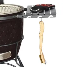 Керамический угольный гриль DinoEgg Classic Black, 46 см, с ножками и столиками