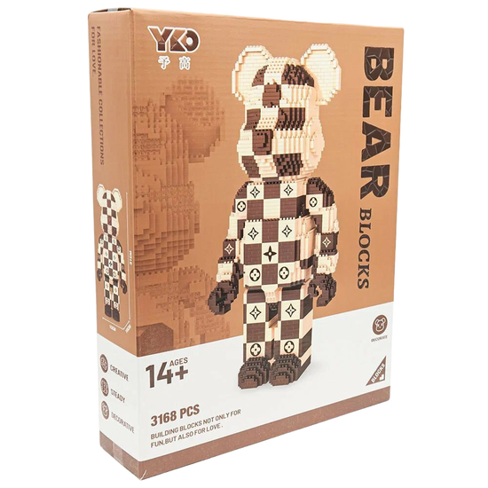 Конструктор Bearbrick "Шахматный медведь", 3168 дет.