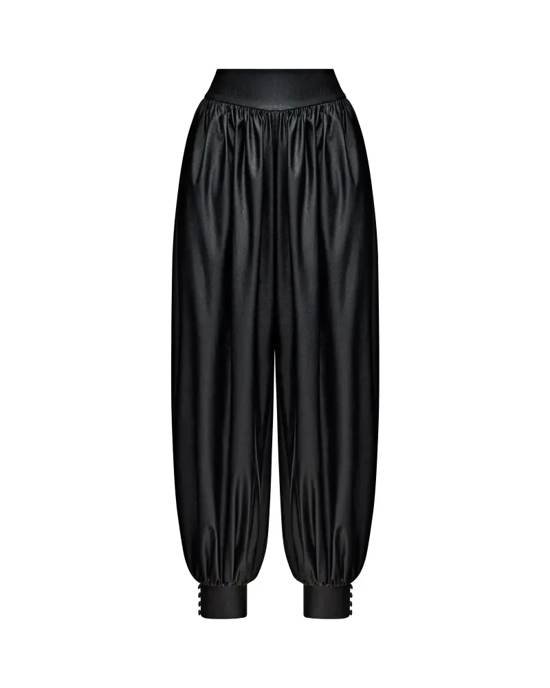 Джуди-Эви (Judy-Evie), комплект жакет и брюки-шаровары из черной экокожи