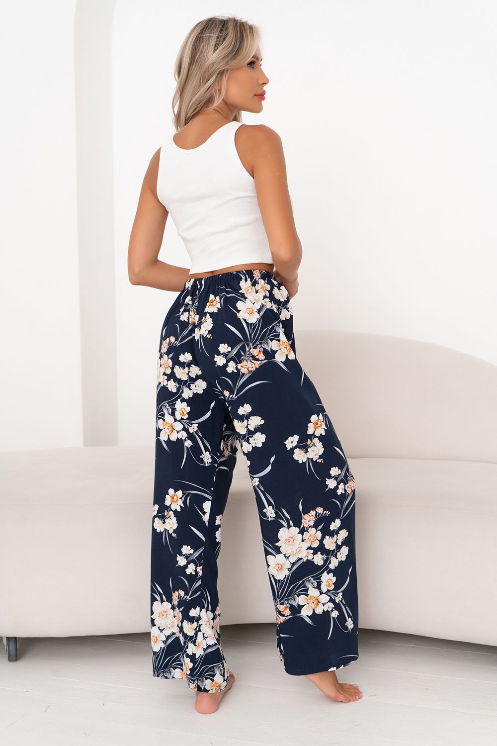 Брюки (синий/цветы) Бр11-920/2 Nikol (Акция)