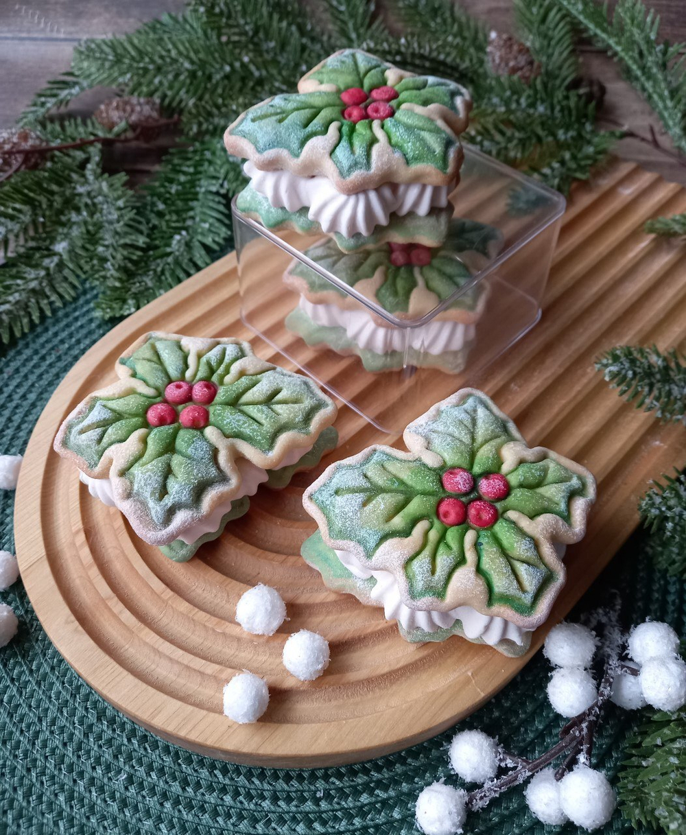 Штамп Лист Пуансеттии №1 Новогодний