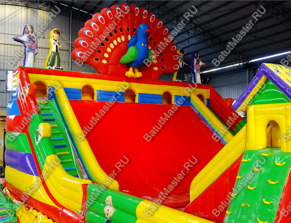 Коммерческий надувной батут "Павлин" 18*12*8,5 м