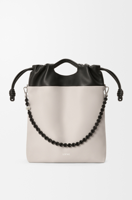 Loewe Сумка-тоут Flamenco из мягкой кожи ягненка наппа, экрю/черный