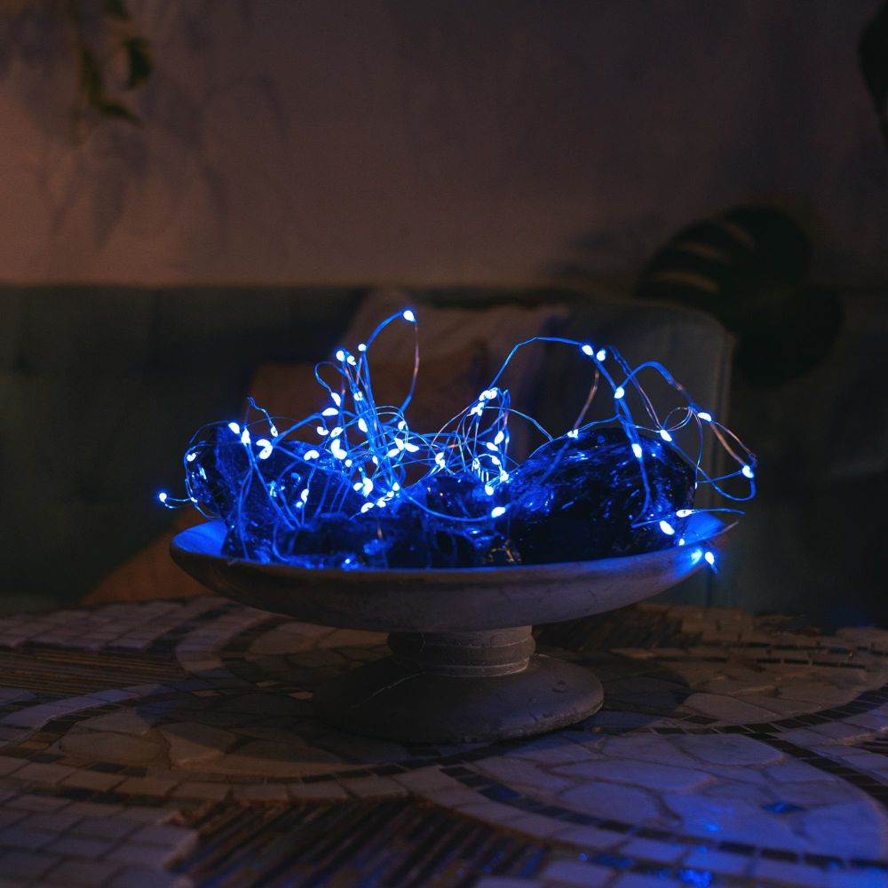 ULD-S1000-100-DTA-RC RGB IP44 Гирлянда светодиодная. 10м. 100 светодиодов. RGB свет. Пульт ДУ в-к. Провод прозрачный. ТМ Uniel