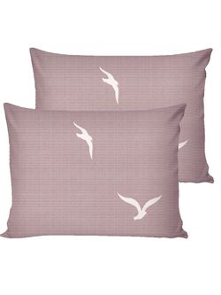 Постельное белье перкаль Сказка "Чайки/Чайки (компаньон)" 2-спальное Наволочка 50х70 см 2 шт Простынь 240x215 см Пододеяльник 175x215 см