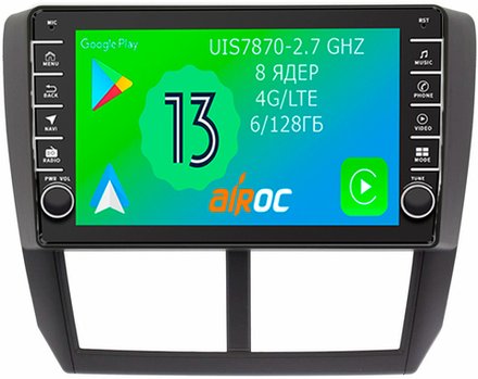 Магнитола для Subaru Forester, Impreza 2008-2013 - Airoc AB-3403 (кнопки и крутилки), Android 13, TS20, 6/128Гб, SIM-слот, CarPlay