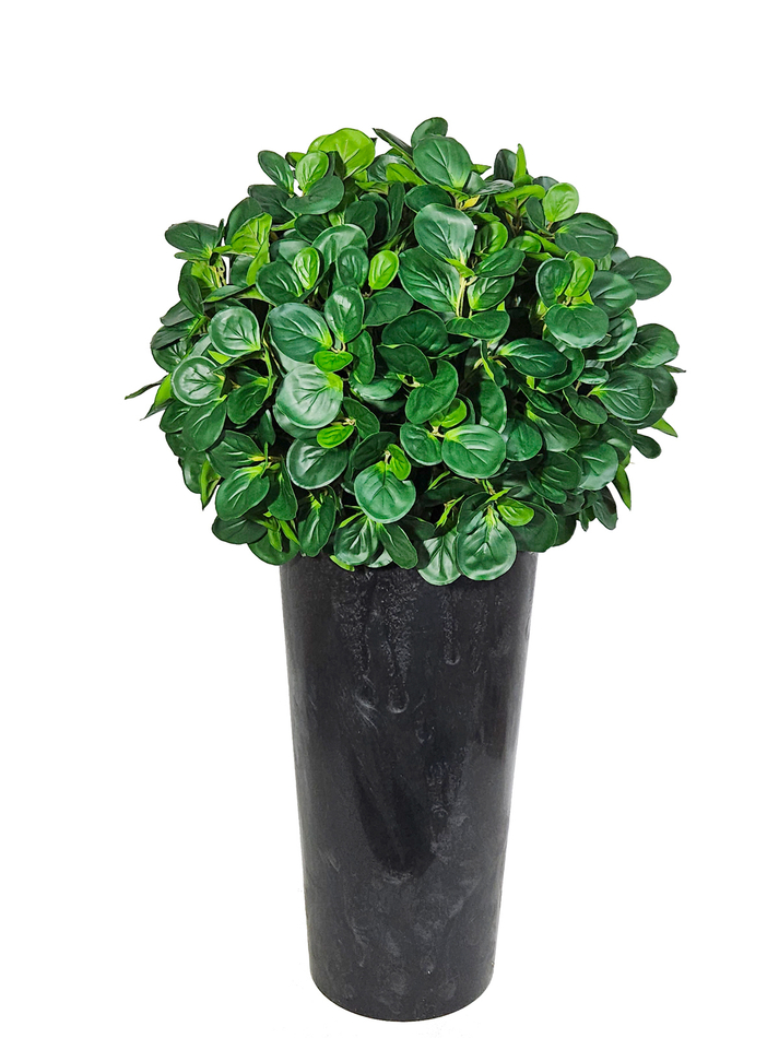 Пеперомия искусственная в высоком круглом кашпо