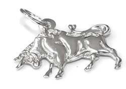 Ювелирная подвеска "Телец", из серебра