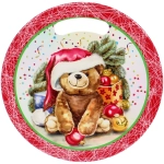 Подставка под горячее керамика 20см «Новогодний мишка»