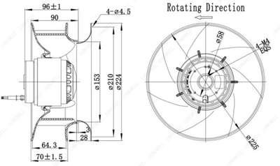 Мотор-колесо LWBA2E225-092NS-14