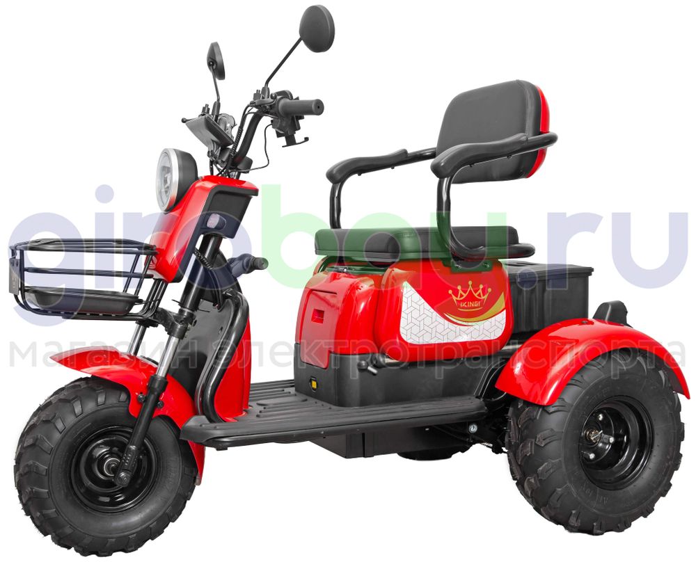 Электротрицикл IKINGI T3 Pro MAX 1000W (60V/30Ah) - Красный фото №4