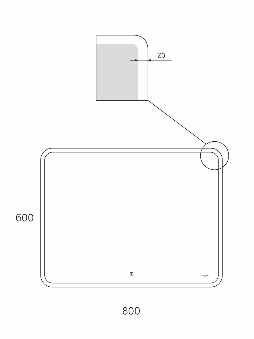 Зеркало Reflexion Blink RF6042BK