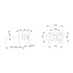 Внешняя часть смесителя для раковины HAPA C35, 200мм (цвет - хром PC) C35.0034.200.PEX.PC